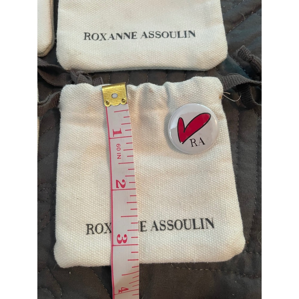 Roxanne Assoulin Jewelry Dust Bag Set Canvas Drawstring Pouches only with Pins - Picture 4 of 5